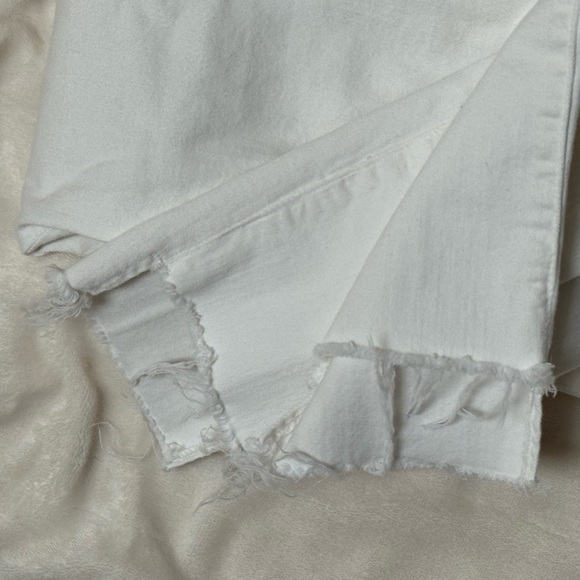 Frame Le Skinny de Jeanne Stagger Raw Hem White Denim White Size 28 - Picture 8 of 16